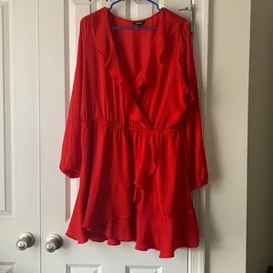 Express Red Ruffle dress